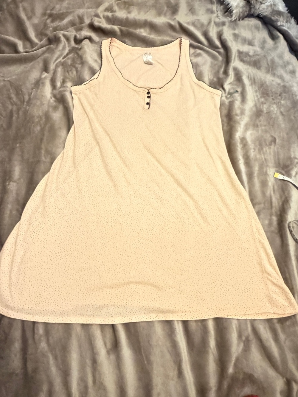 Aria Cream Sleeveless Tank Nightgown with Button Accent